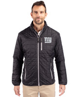 New York Giants Mono Cutter & Buck Rainier PrimaLoft®  Mens Big and Tall Eco Insulated Puffer Jacket Black Front