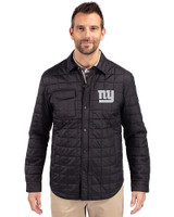 New York Giants Mono Cutter & Buck Rainier PrimaLoft® Mens Eco Insulated Quilted Shirt Jacket Black Front
