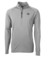 San Francisco 49ers Mono Cutter & Buck Adapt Eco Knit Stretch Recycled Mens Big and Tall Quarter Zip Pullover POL_MANN_HG 1