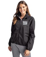 New York Giants Mono Cutter & Buck Charter Eco Recycled Womens Full-Zip Jacket Black Front