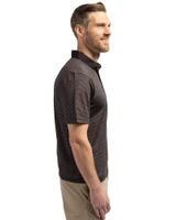 Pittsburgh Steelers Mono Cutter & Buck Virtue Eco Pique Micro Stripe Recycled Mens Big & Tall Polo Black/Elemental Grey Side
