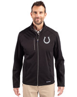 Indianapolis Colts Mono Cutter & Buck Evoke Softshell Recycled Full Zip Mens Jacket Black Front