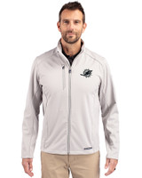Miami Dolphins Mono Cutter & Buck Evoke Softshell Recycled Full Zip Mens Jacket CNC_PRO_HG 