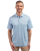 Indianapolis Colts Mono Cutter & Buck Forge Eco Double Stripe Stretch Recycled Mens Big &Tall Polo Atlas/White Front
