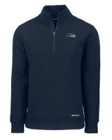 Seattle Seahawks Mono Cutter & Buck Roam Eco Recycled Quarter Zip Mens Pullover NVBU_MANN_HG 1