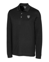  Las Vegas Raiders Mono Cutter & Buck Advantage Tri-Blend Pique Mens Big and Tall Long Sleeve Polo BL_MANN_HG 1