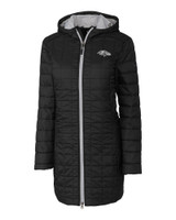 Baltimore Ravens Mono Cutter & Buck Rainier PrimaLoft®  Womens Eco Insulated Hooded Long Coat BL_MANN_HG 1