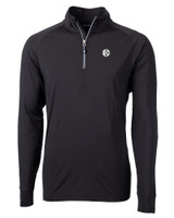 Pittsburgh Steelers Mono Cutter & Buck Adapt Eco Knit Stretch Recycled Mens Quarter Zip Pullover BL_MANN_HG 1