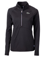 Baltimore Ravens Mono Cutter & Buck Adapt Eco Knit Stretch Recycled Womens Half Zip Pullover BL_MANN_HG 1