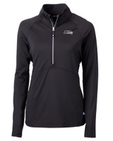 Seattle Seahawks Mono Cutter & Buck Adapt Eco Knit Stretch Recycled Womens Half Zip Pullover BL_MANN_HG 1