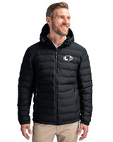 San Francisco 49ers Mono Cutter & Buck Mission Ridge Repreve® Eco Insulated Mens Puffer Jacket Black Front