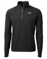 Seattle Seahawks Mono Cutter & Buck Adapt Eco Knit Hybrid Recycled Mens Quarter Zip BL_MANN_HG 1