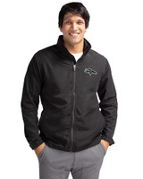 Denver Broncos Mono Cutter & Buck Charter Eco Recycled Mens Full-Zip Jacket Black Front