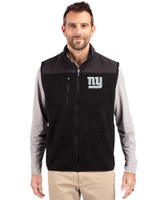 New York Giants Mono Cutter & Buck Cascade Eco Fleece Mens Vest Black Front