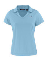 New England Patriots Mono Cutter & Buck Daybreak Eco Recycled Womens V-neck Polo Atlas Light Blue Mannequin