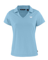Washington Commanders Mono Cutter & Buck Daybreak Eco Recycled Womens V-neck Polo Atlas Light Blue Mannequin
