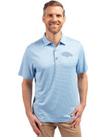 Baltimore Ravens Mono Cutter & Buck Forge Eco Heather Stripe Stretch Recycled Mens Polo Atlas Heather Front