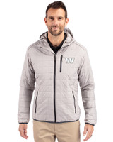 Washington Commanders Mono Cutter & Buck Rainier Primaloft Eco Mens Full Zip Hooded Jacket POL_PRO_HG 