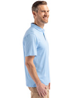 Los Angeles Chargers Mono Cutter & Buck Coastline Epic Comfort Recycled Mens Polo Atlas Light Blue Side