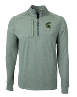 Mountain Brook High School - Cutter & Buck Adapt Recycled Soft Knit Stretch Mens Heathered Quarter Zip Pullover  Hunter Heather Mannequin