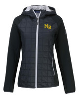 Mountain Brook High School Cutter & Buck Rainier Recycled Insulated Hybrid Puffer Womens Full Zip Jacket Black Mannequin