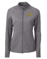 Mountain Brook High School Cutter & Buck Adapt Recycled Soft Knit Stretch Womens Heathered Full Zip Jacket Black Heather Mannequin