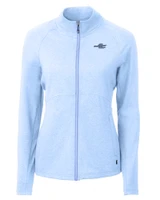 James Clemens High School Cutter & Buck Adapt Recycled Soft Knit Stretch Womens Heathered Full Zip Jacket Atlas Heather Mannequin