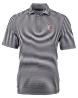 Marjory Stoneman Douglas High School Cutter & Buck Virtue Recycled Stripe Featherlight Pique Mens Polo Black Mannequin