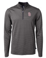 Marjory Stoneman Douglas High School Cutter & Buck Virtue Eco Pique Micro Stripe Recycled Mens Quarter Zip BLEG_MANN_HG 1