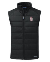 Marjory Stoneman Douglas High School Cutter & Buck Evoke Recycled Honeycomb Fleece Mens Hybrid Full Zip Vest Black Mannequin