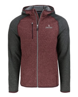 Marjory Stoneman Douglas High School -  Cutter & Buck Mainsail Sweater-Knit Mens Full Zip Hooded Jacket Bordeaux Heather/Charcoal Heather Mannequin