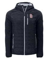 Marjory Stoneman Douglas High School Cutter & Buck Rainier Recycled Insulated Hybrid Puffer Mens Full Zip Jacket Black Mannequin