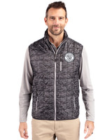 Milwaukee Brewers Mono Cutter & Buck Rainier PrimaLoft® Mens Eco Insulated Full Zip Printed Puffer Vest Black Front