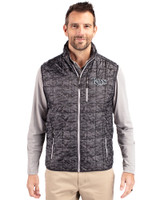 Tampa Bay Rays Mono Cutter & Buck Rainier PrimaLoft® Mens Eco Insulated Full Zip Printed Puffer Vest Black Front