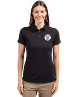 Milwaukee Brewers Mono Cutter & Buck Advantage Eco Tri-Blend Pique Womens Polo Black Front