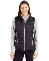 New York Jets Cutter & Buck Rainier PrimaLoft® Womens Eco Insulated Full Zip Puffer Vest Black Front