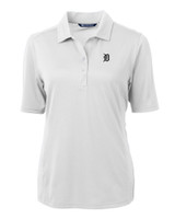 Detroit Tigers Mono Cutter & Buck Virtue Eco Pique Recycled Womens Polo WH_MANN_HG 1