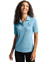Boston Red Sox Mono Cutter & Buck Virtue Eco Pique Recycled Womens Polo Atlas Light Blue Front