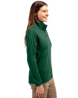 South Florida Bulls Swinging Rocky Cutter & Buck Adapt Recycled Soft Knit Stretch Womens Half Zip Pullover Hunter Green Side