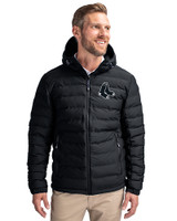 Boston Red Sox Mono Cutter & Buck Mission Ridge Repreve® Eco Insulated Mens Puffer Jacket Black Front