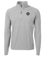 Houston Astro Mono Cutter & Buck Adapt Eco Knit Hybrid Recycled Mens Quarter Zip POL_MANN_HG 1