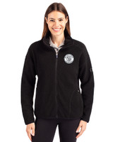 Milwaukee Brewers Mono Cutter & Buck Cascade Eco Fleece Womens Full Zip Jacket Black Front
