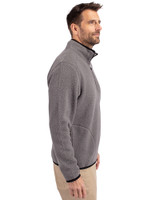 South Florida Bulls Swinging Rocky Cutter & Buck Cascade Eco Fleece Mens Quarter Zip Jacket Elemental Grey/Black Side