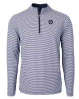 Seattle Mariners Mono Cutter & Buck Virtue Eco Pique Micro Stripe Recycled Mens Big & Tall Quarter Zip NVBW_MANN_HG 1