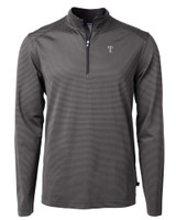 Texas Rangers Mono Cutter & Buck Virtue Eco Pique Micro Stripe Recycled Mens Big & Tall Quarter Zip BLEG_MANN_HG 1