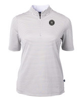 Houston Astro Mono Cutter & Buck Virtue Eco Pique Stripe Recycled Womens Top POL_MANN_HG 1