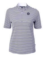 Seattle Mariners Mono Cutter & Buck Virtue Eco Pique Stripe Recycled Womens Top NVBU_MANN_HG 1