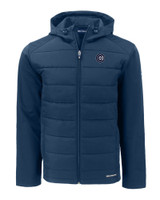 Chicago Cubs Mono Cutter & Buck Evoke Hybrid Eco Softshell Recycled Full Zip Mens Big & Tall Hooded Jacket NVBU_MANN_HG 1