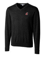 Washington State Cougars Cutter & Buck Lakemont Tri-Blend Mens V-Neck Pullover Sweater Black Mannequin
