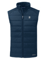 Detroit Tigers Mono Cutter & Buck Evoke Hybrid Eco Softshell Recycled Mens Full Zip Vest NVBU_MANN_HG 1